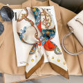 70x70cm Fashionable Korean Style Silk Square Scarf Satin Print Hairband Necktie Hair Accessory Headscarf Versatile Wrap Scarf. 