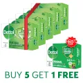 Buy 5 Dettol Aloe Vera Soap (120gm), Get 1 Original Germ Defense Soap (120gm). 