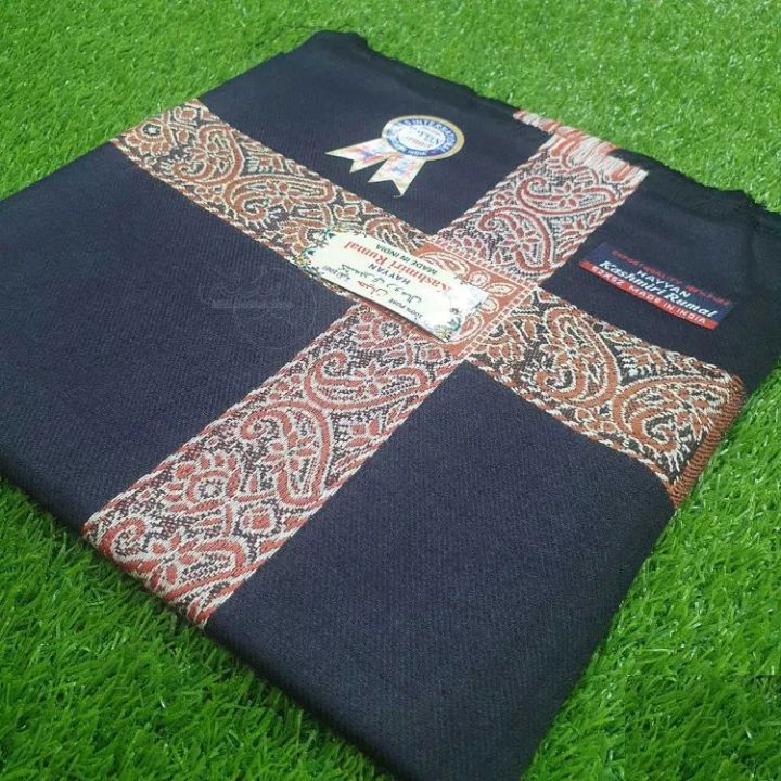 Beautiful Design Comfortable Pure Cotton Kashmiri Rumal for Men-Black