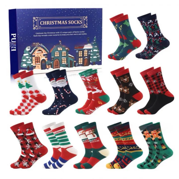 2025%20Xmas%20Advents%20Calendar%2024%20Pairs%20Unique%20Festive%20Men%20Women%20Socks%20Warm%20Cozy%20Autumn/Winter%20Mid-Calf%20Socks%20Set%20-%20Image%205
