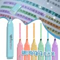 6 Colors/box Fine Glitter Highlighter Pen Set Fluorescent Markers Highlighters Pens Art Marker Japanese Cute Kawaii Stationery. 