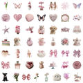 50Pcs Cute Pink Coquette Girl Aesthetic Stickers Notebook Laptop Phone Suitcase Notebook Stationery Sticker Decals.