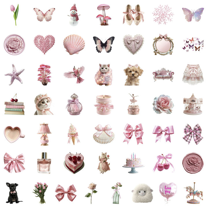 50Pcs%20Cute%20Pink%20Coquette%20Girl%20Aesthetic%20Stickers%20Notebook%20Laptop%20Phone%20Suitcase%20Notebook%20Stationery%20Sticker%20Decals%20-%20Image%204