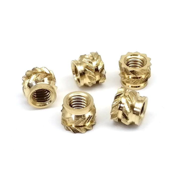 50/100pcs%20M1.6%20M2%20M2.5%20M3%20M4%20Solid%20Brass%20Copper%20Embed%20Insert%20Nut%20for%20Hot%20Melt%20Heat%20Injection%20Molding%20Double%20Twill%20Knurled%20Thread%20-%20Image%202