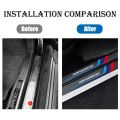 4pcs Carbon Fiber Sill Plate Stickers Guard Decals for Bmw Performance M 1 2 3 4 5 6 7 Series X1 X2 X3 X4 X5 X6 X7 Car Styling.