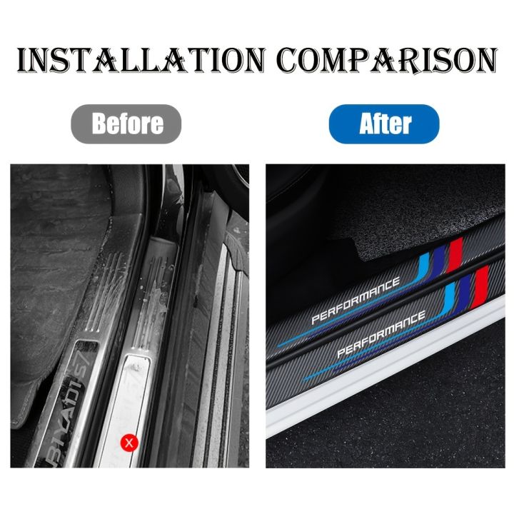 4pcs%20Carbon%20Fiber%20Sill%20Plate%20Stickers%20Guard%20Decals%20for%20Bmw%20Performance%20M%201%202%203%204%205%206%207%20Series%20X1%20X2%20X3%20X4%20X5%20X6%20X7%20Car%20Styling%20-%20Image%203