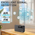 Portable AM FM Radio Player Battery Powered Telescopic Antenna Reception with Headphone Jack, Indoor Outdoor and Emergency Use. 