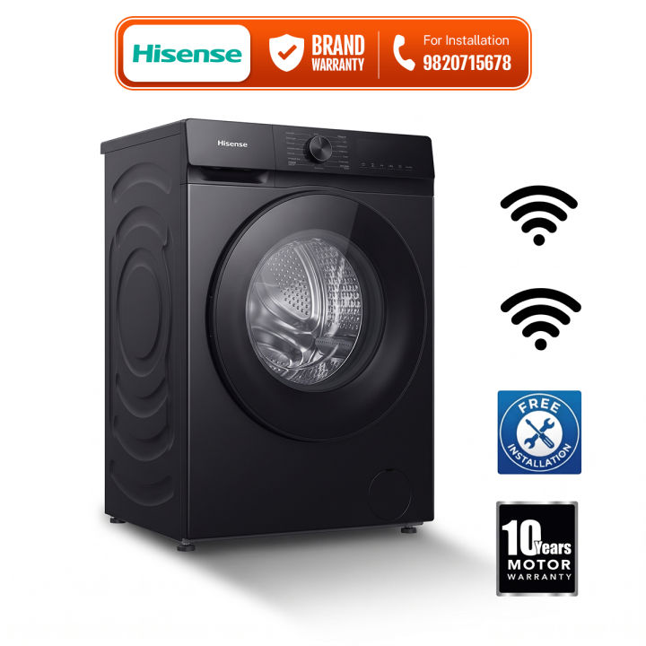 Hisens 10.5 Kg Fully Automatic Inverter WiFi Front Load Washing Machine