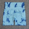 Seamless High Waist Shorts Women Tie Dye Shorts Sexy Hip Liftting Stretchy Yoga Shorts Workout Running Knited Skinny Gym Shorts. 