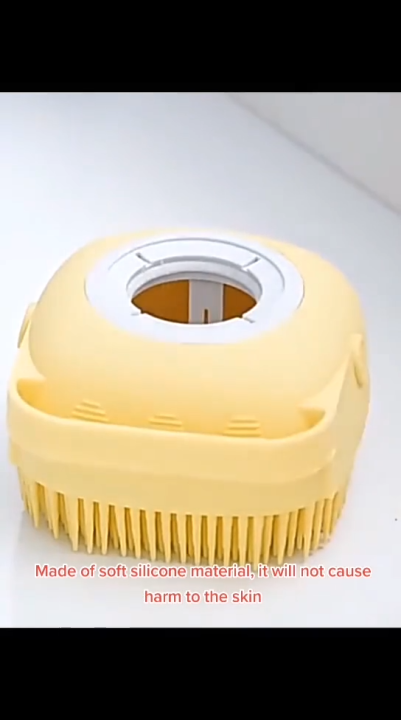 Silicone Soft Bath Shower Brush Body Scrubber with Soap Dispenser Silicone Massage Bath Brush Massage Skin Care Tool for Children Women Men