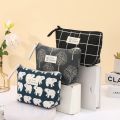 New Canvas Cosmetic Bags Zipper Opening Key Card Holder Cartoon Student Pencil Case Coin Purse Ladies Hand Portable Storage Bag. 