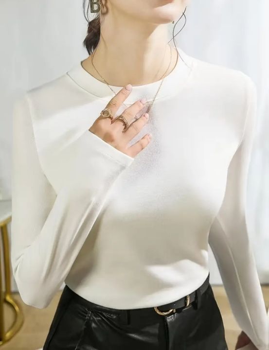 Women'S%20Viscose%20Blend%20Long%20Sleeve%20T-Shirt%20-%20Image%203