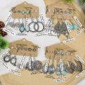 Women's Earrings Snake Pendant Vintage Boho Blue Stone Turquoise Ear Women Wholesale Mixed Ethnic Jewelry Sets Party .