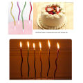 Spiral Twisty Gold Long Stick Metallic Candle for Birthday, Wedding Party and Cake Decoration 6 pieces.