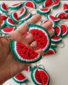 fruits keychains,strawberry lemon kiwi watermelon keychains. cute handmade crochet fruits keychains for kids,girls,women. stylish bag charms. 