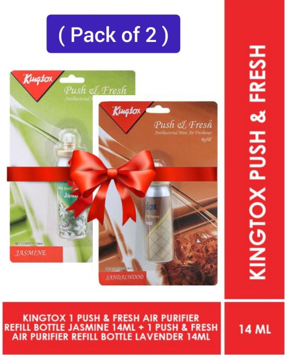 Kingtox Push & Fresh Mini Air Freshener Refill - Jasmine + Sandalwood (  Pack of 2 )