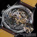 Sugess Pilot Watch with Seagull Movement Swanneck Wristwatch Mechanical Chronograph Sappire Crystal  Limited Racing 1963. 