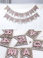 1Pc Pink Wooden Ramadan Muslim Decor Banner Pull Flag Ramadan Kareem Hanging Ornaments Wooden Ornaments Eid Mubarak Happy . 