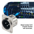 3Pin XLR Socket Male Female Panel Mount Chassis Socket Mic Jack Audio Connector With Solder Terminals For Patch Bay Snake Cabl. 