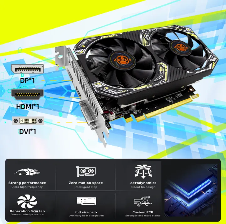 AIBOMAN%20Gamer%20Black%20Yellow%20AMD%20RX550%204GB%20GDDR5%20Graphics%20Card%20128Bit%20Dual%20Fan%20Computer%20Assembly%20Accessories%20Electric%20Office%20Games%20-%20Image%204