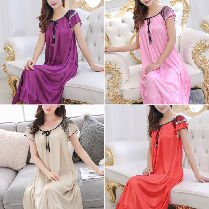 Nightgown%20Halter%20Ice%20Silk%20Sexy%20Dressschool%20Pajamas%20Simulation%20Silk%20Transparent%20Erotic%20Home%20Wear%20Long%20Skirt%20Models%20Large%20Size%202xl%20-%20Image%202