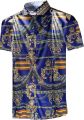 Half Sleeves Bandana Print Silk Loose-Fit Shirts For Men - Blue Color | Fashion Half Sleeves Shirt For Men. 