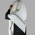 Men Arabic premium off-white & Black Yemeni Romal - Shemagh Had Scarf Winter collection. 