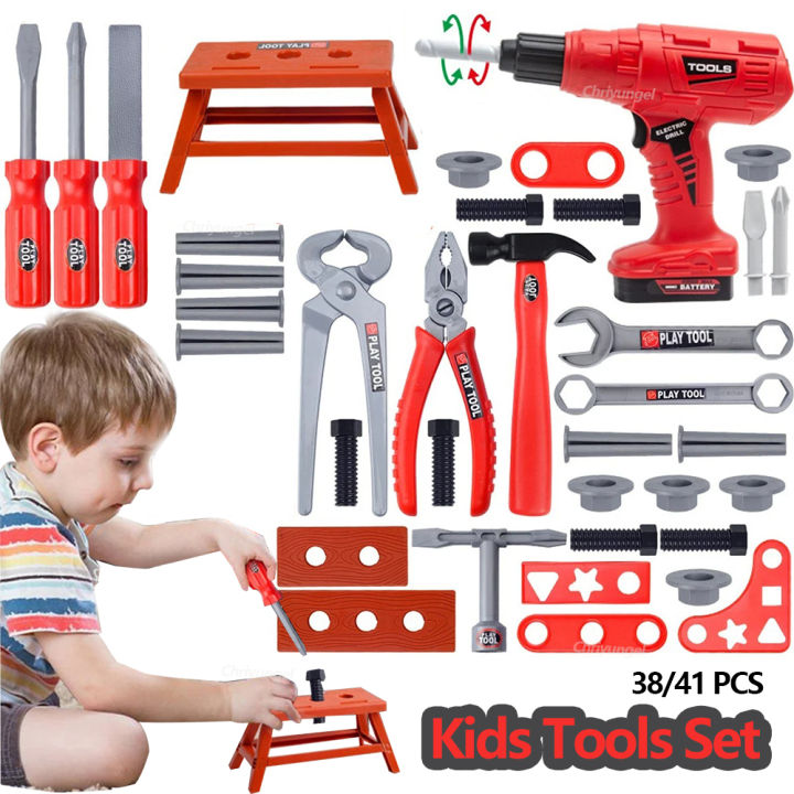 Pretend Tools Kit Kids 38/41 PCS Play Repair Tool Set Plastic ...