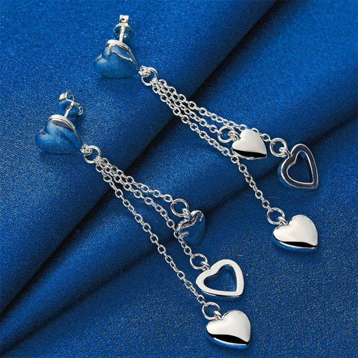 1%20pair%20of%20925%20sterling%20silver%20exquisite%203%20heart-shaped%20earrings%20for%20women's%20fashion%20wedding%20party%20s%20accessories%20jewelry%20-%20Image%202