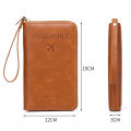 Unisex Men Women Zipper Travel Multi-Function Passport Holder Cover Case Wallet PU Leather Ticket Protective Travel Accessories. 