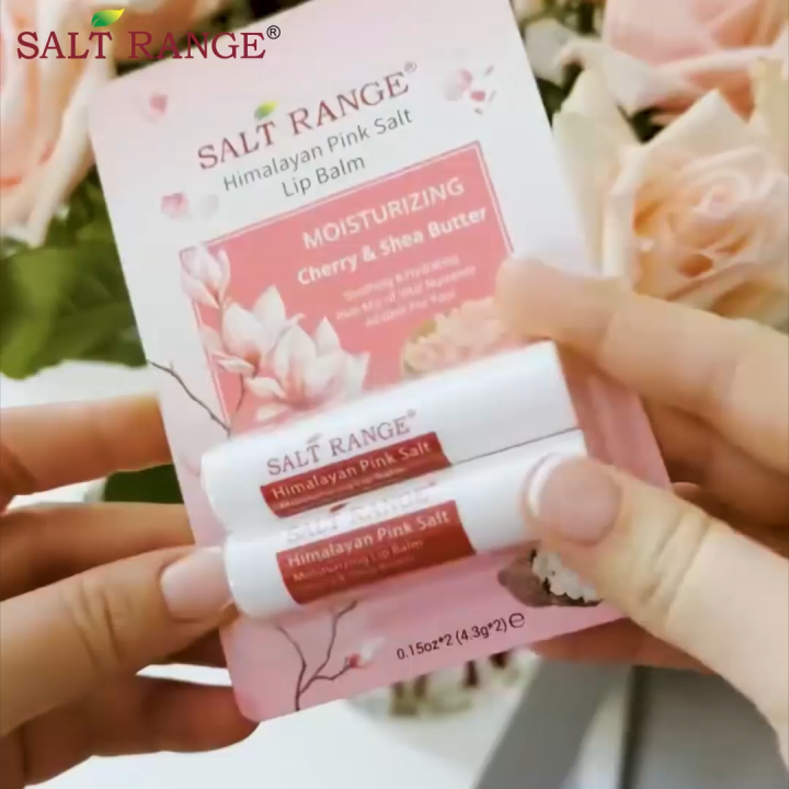 Salt Range Cherry & Shea Lip Balm 2 Pcs - Long Lasting Himalayan Lip Moisturizer