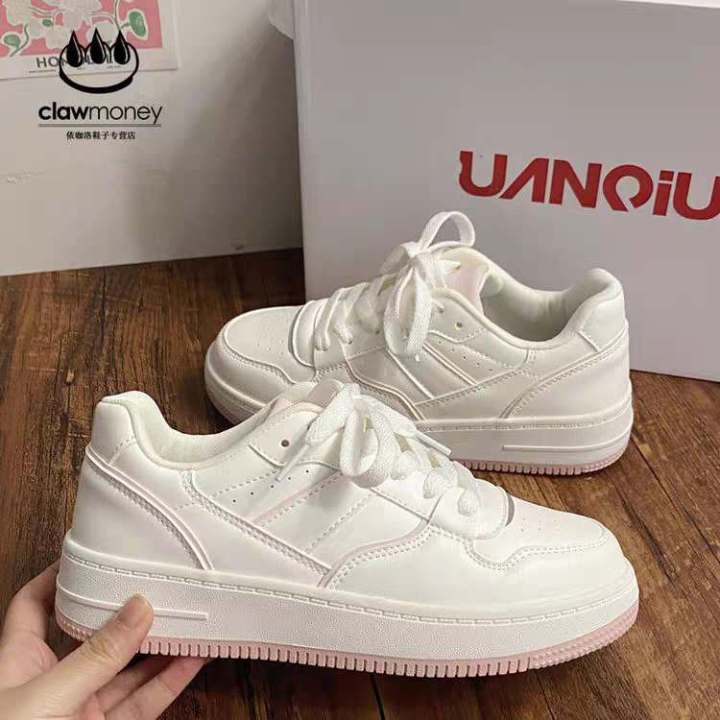 White Casual Walking Sneakers for Women