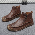 Fashion Men's Boots Handmade Casual Shoes Genuine Leather Ankle Boots Comfortable Winter Shoes High Top Sneakers Luxury Footwear. 