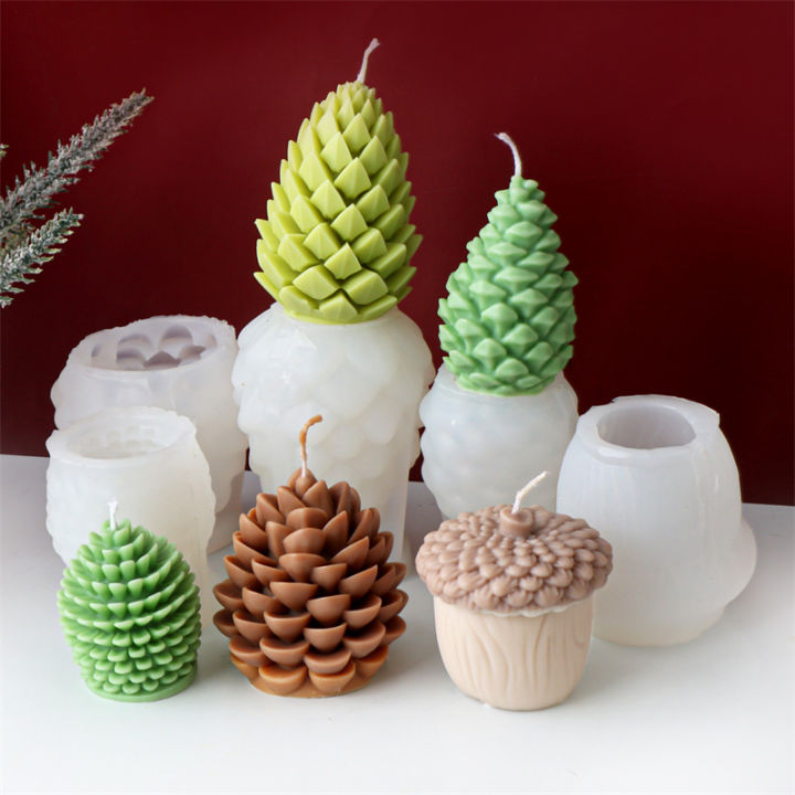 5pcs%20Pine%20Cone%20Silicone%20Candle%20Mold%20DIY%20Christmas%20Pinecone%20Aromatherapy%20Plaster%20Soap%20Mold%20Making%20Acorn%20Cone%20Handmade%20Home%20Decor%20-%20Image%202
