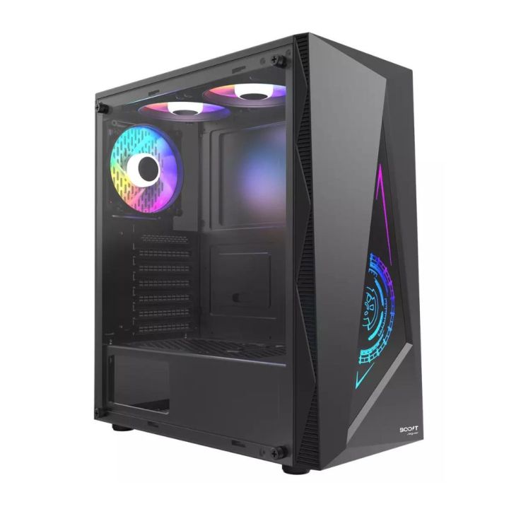 BOOST JAGUAR GAMiNG PC CASE BLACK WiTH 3 RGB FAN