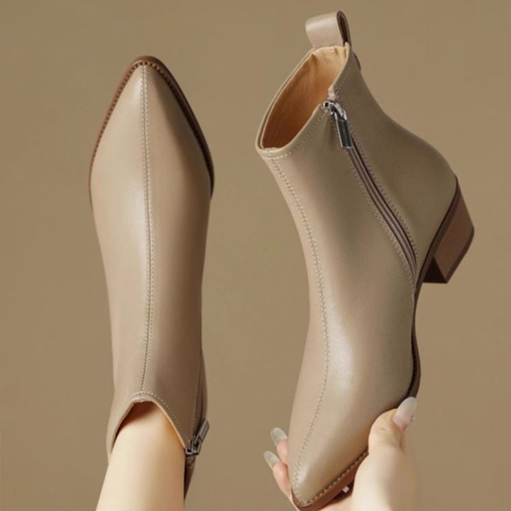 2025%20New%20Women's%20%20Ankle%20Boots%20-%20Minimalist%20Pointed%20Toe%20Mid%20Heel%20Booties%20with%20Soft%20Leather%20&%20Side%20Zipper,%20Slimming%20Fashion%20Boots%20-%20Image%206