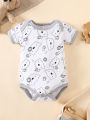 his 8-piece unisex newborn layette set fits boys and girls aged 0-9 months, with lovely grey bear prints..