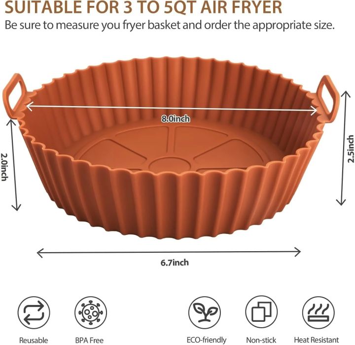 16.5cm%20Air%20Fryer%20Reusable%20Pot%20Silicone%20Oven%20Baking%20Tray%20Round%20Liner%20Easy%20Clean%20Pizza%20Plate%20Grill%20Pan%20Mat%20Air%20Fryer%20Accessories%20-%20Image%202