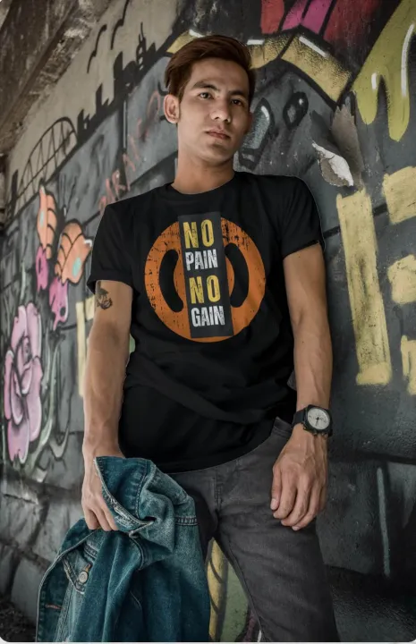 No Pain No Gain T Shirt - Fitness Gym-wear Athletic T-Shirts for Men ...