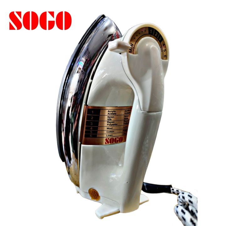 SOGO Electric Iron Heavy Duety 1000 Watts Dry Iron For Clothes  JPN-786