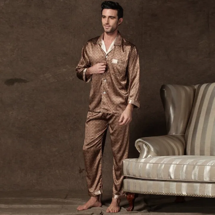 2026%20High%20Quality%20Vintage%20Style%20Luxury%20Pajama%20Set%20for%20Men%20Spring%20Satin%20Long-sleeved%20Sleepwear%20Pajamas%20Pyjama%20Pijamas%20for%20Men%20Pjs%20-%20Image%202