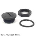Plug-M18-Black St M18 black waterproof lock hole plug with rubber seal. 