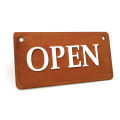 Open Close Sign Board - Double-Sided Hanging Wooden Sign (12x6 Inch). 