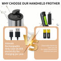 Kitchen Powerful Stirrer Milk Frother Handheld Foam Maker for Lattes Whisk Drink Mixer Coffee Electric Rechargable Egg Beater. 
