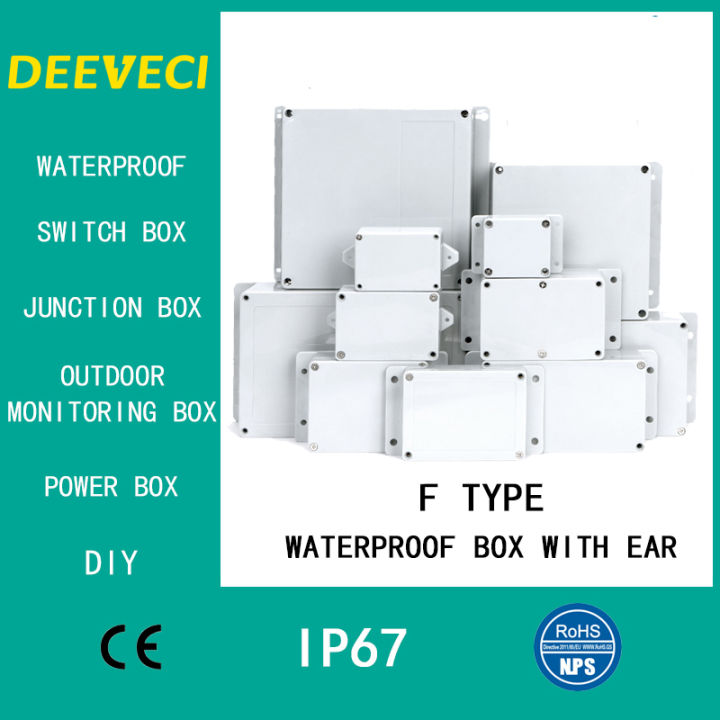 IP67 Waterproof Enclosure Plastic Box Electronic Project Outdoor Instrument Electrical Project Box Junction Housing with ears
