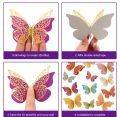 12 Pcs 3D Butterfly Wall Decor, 3 Sizes Double Layers Butterfly Wall Decals Stickers for Bedroom Wedding Party Decorations Baby Show Room Decors DIY Gift. 