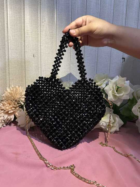 HANDMADE%20Black%20Heart%20Crystal%20Beaded%20Bag%20-%20Image%202