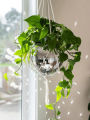 1pc Round Glass Vase Living Room Ornament Shop Atmosphere Decoration Room Pendant Crafts,.