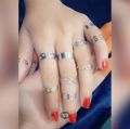Pack of 5 different designs full Hand fashion rings for girls/ women , Adjustable fashion rings. 
