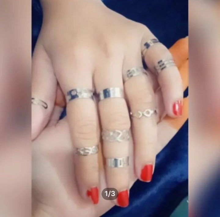 Pack of 5 different designs full Hand fashion rings for girls/ women , Adjustable fashion rings